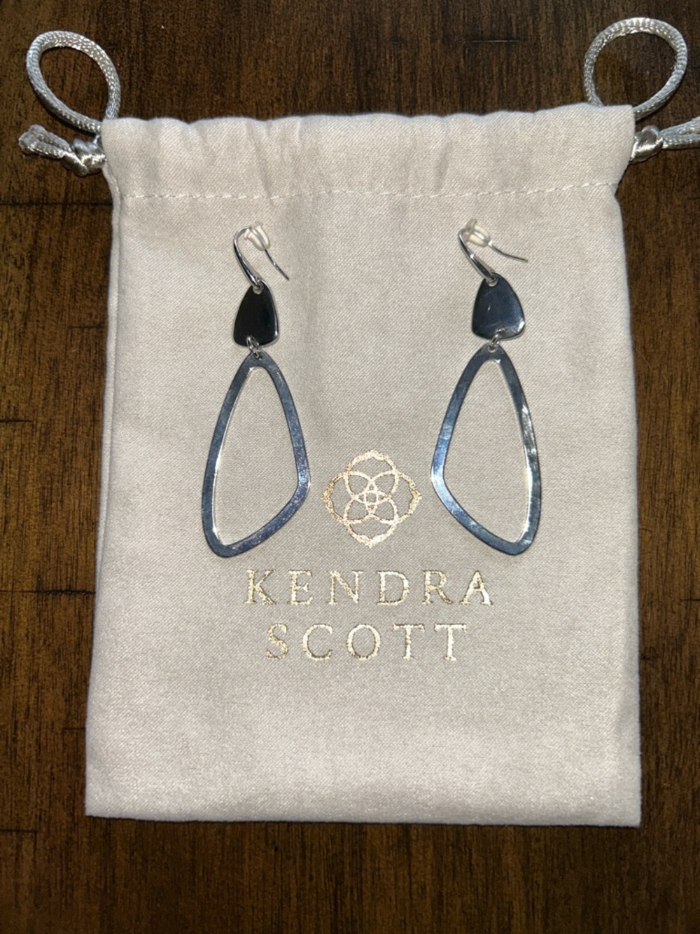 Kendra Scott Silver Open Textured Drop Earrings